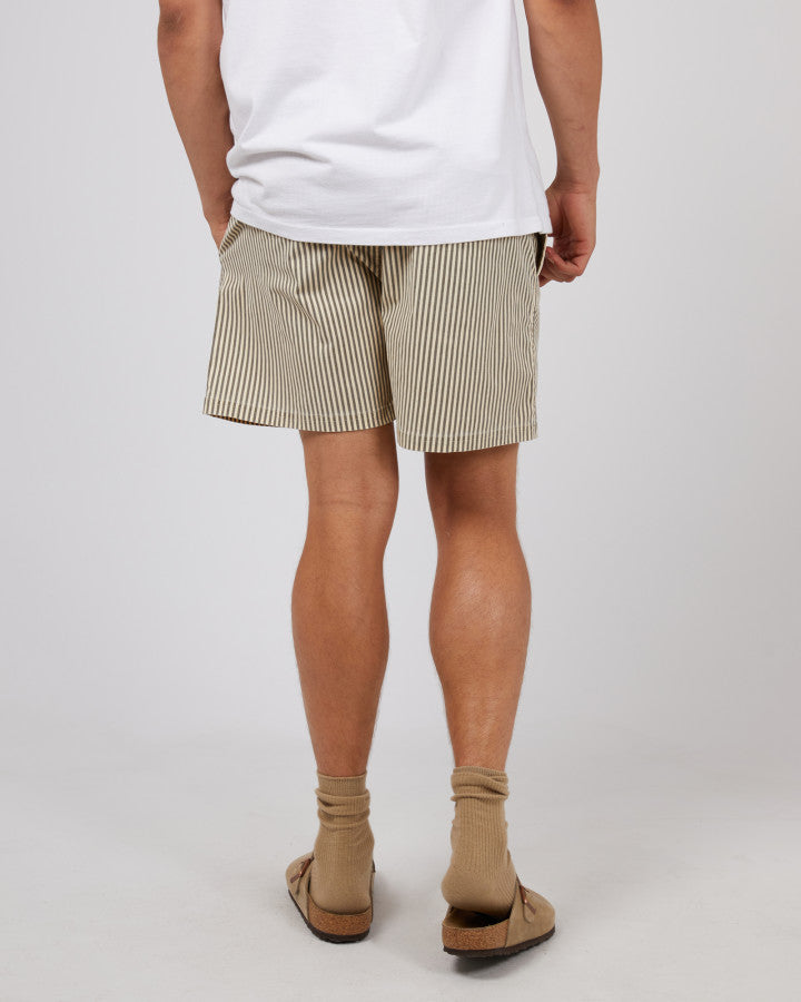 SILENT THEORY Stripe Mens Shorts - Tan