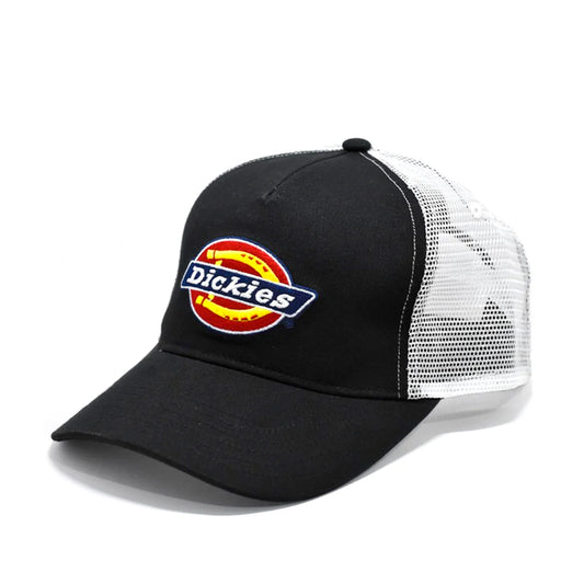 DICKIES Classic Logo Mens Snapback Trucker Cap - Black/White