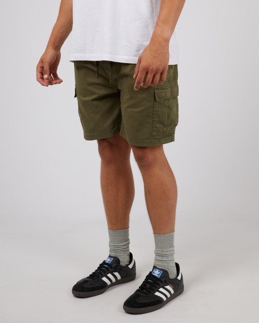 SILENT THEORY Utility Mens Cargo Shorts - Khaki