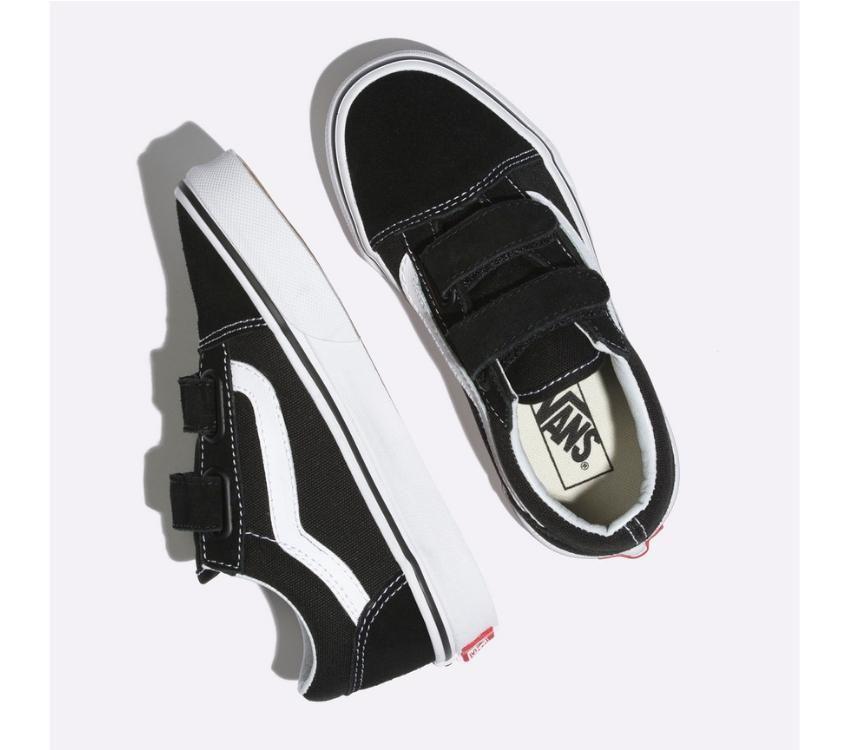 VANS Old Skool V Toddler Shoe - Black/True White - VENUE.