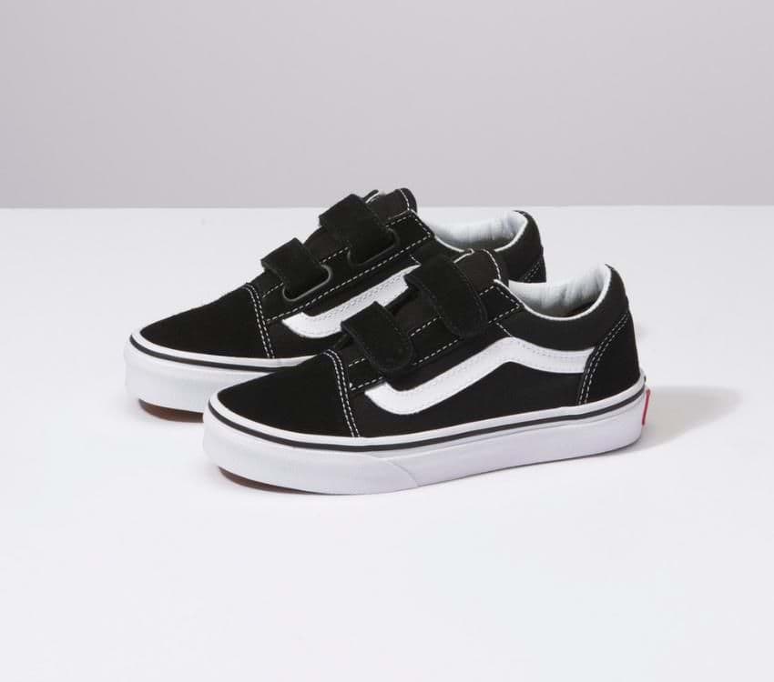 VANS Old Skool V Youth Shoe - Black/True White - VENUE.