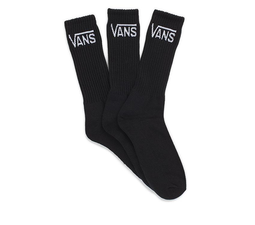 VANS Classic Crew 3pk Socks - Black - VENUE.