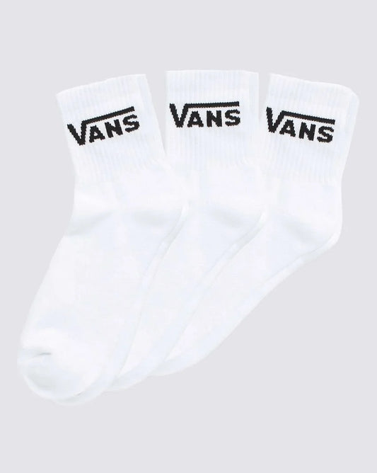 VANS Classic Half Crew 3pk Socks - White