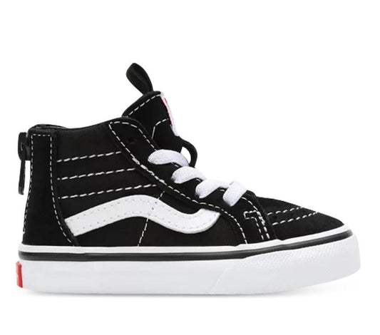 VANS SK8 Hi Zip Toddler Shoe - Black/White - VENUE.