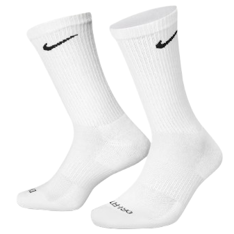NIKE Everyday Plus Cushioned Training Crew 6pk Socks - White/Black