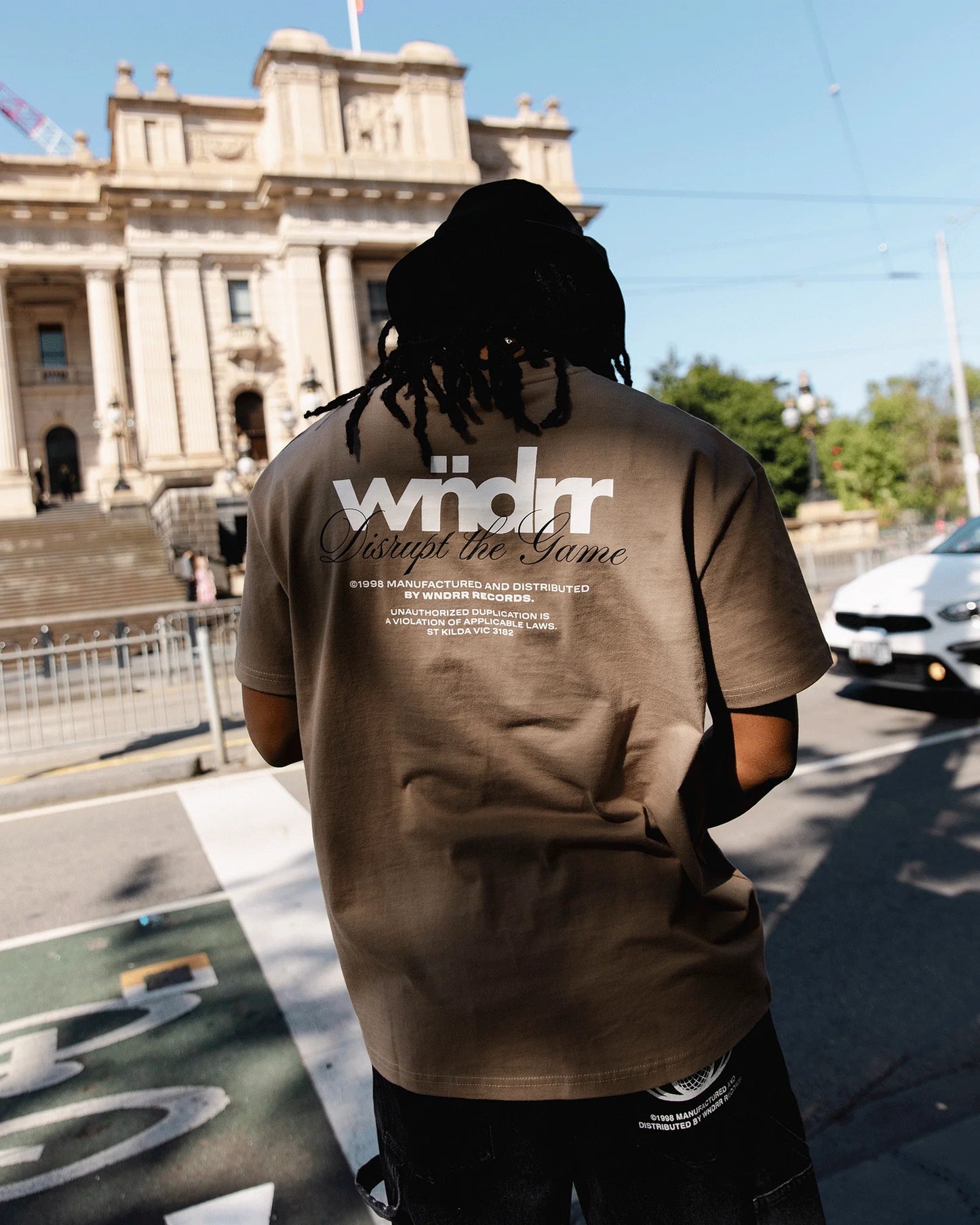 WNDRR Disrupt Box Fit Mens Tee - Taupe